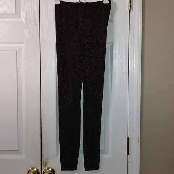 Aeropostale black with gold glitter slimmer leggings tights  Sz Xs - Picture 1 of 6